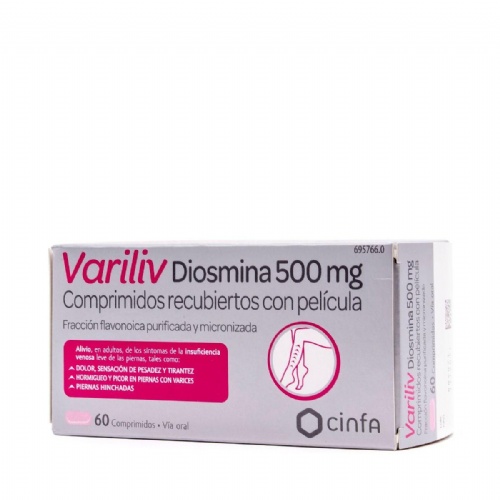 VARILIV DIOSMINA 500 MG COMPRIMIDOS RECUBERTOS CON PELICULA , 60 comprimidos