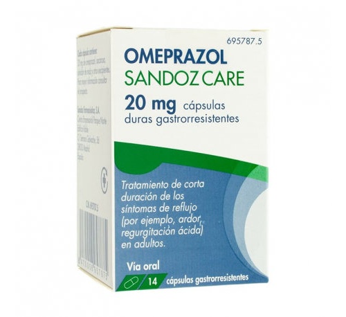 OMEPRAZOL SANDOZ CARE 20 MG CAPSULAS DURAS GASTRORRESISTENTES, 14 cápsulas