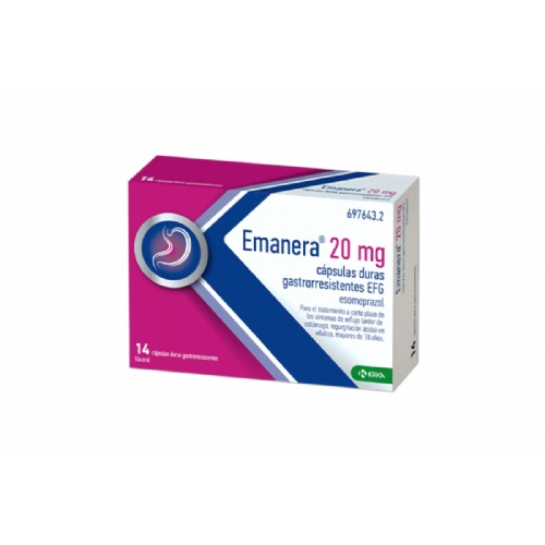 EMANERA 20 MG CÁPSULAS DURAS GASTRORRESISTENTES EFG , 14 capsulas (OPA/AL/PVC/AL)