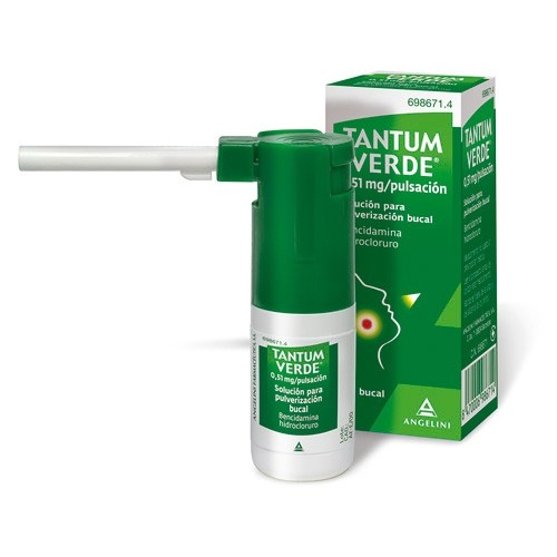 TANTUM VERDE 0,51 MG/PULSACION SOLUCION PARA PULVERIZACION BUCAL , frasco de 15 ml