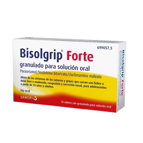 BISOLGRIP FORTE GRANULADO PARA SOLUCION ORAL , 10 sobres