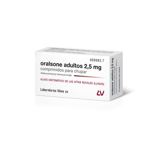 ORALSONE  ADULTOS 2,5 mg COMPRIMIDOS PARA CHUPAR, 12 comprimidos