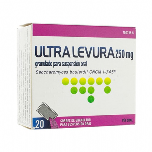 ULTRA-LEVURA 250 MG POLVO PARA SUSPENSION ORAL , 20 sobres