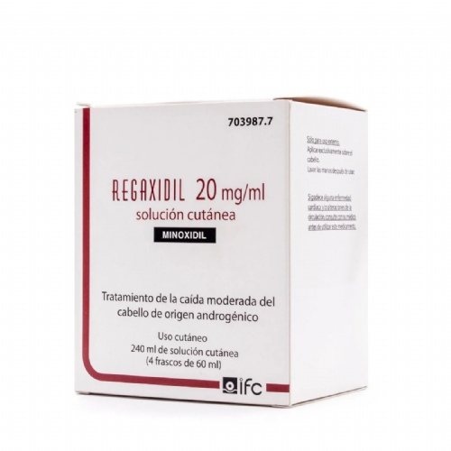 REGAXIDIL 20 mg/ml SOLUCION CUTANEA , 240 ml (4 frascos de 60 ml)