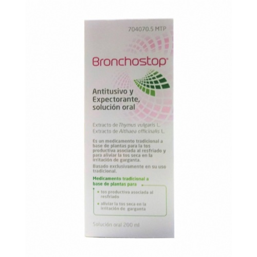 BRONCHOSTOP ANTITUSIVO Y EXPECTORANTE SOLUCION ORAL , 1 frasco de 200 ml