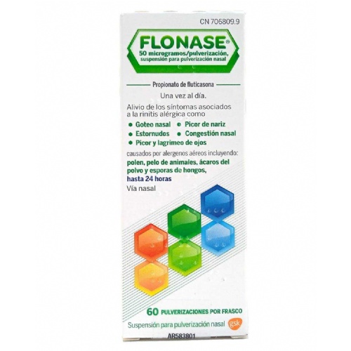 FLONASE 50 MICROGRAMOS/PULVERIZACION SUSPENSION PARA PULVERIZACION NASAL, 60 pulverizaciones