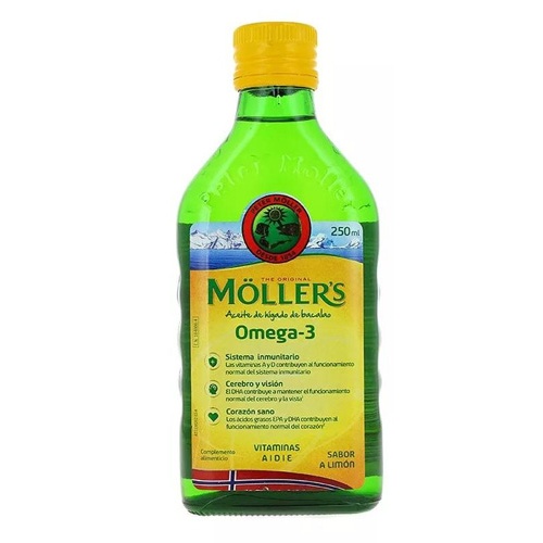 Möller´s Aceite de Hígado de Bacalao sabor limón (250 ml)