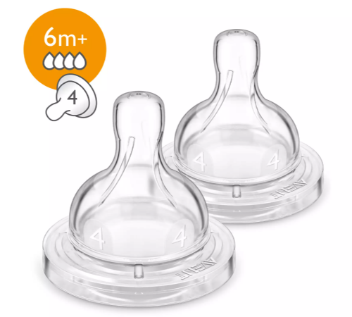 Avent Tetina Silicona Flujo Rápido (+6 m x 2 ud) SCF634/27