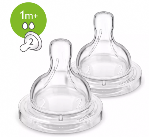 Avent Tetina Silicona Clásica Flujo lento (+ 1 m x 2 ud) SCF632/27