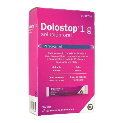DOLOSTOP 1 G SOLUCION ORAL, 10 sobres