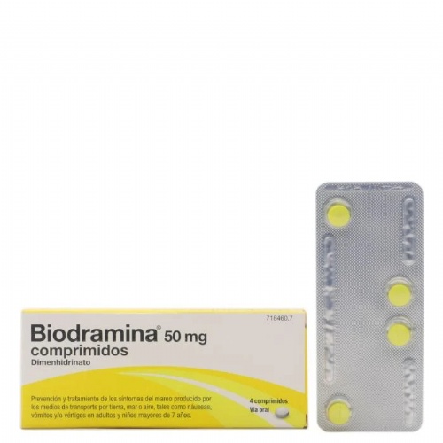 BIODRAMINA 50 mg COMPRIMIDOS , 4 comprimidos
