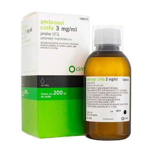 AMBROXOL CINFA 3 MG/ML JARABE EFG, Frasco de 200 ml (PET)
