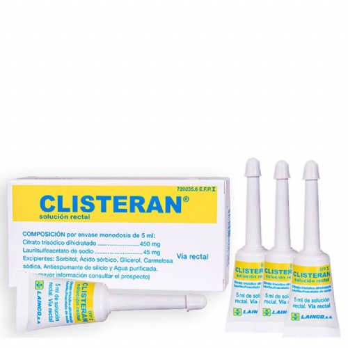 CLISTERAN 450 MG/45MG SOLUCION RECTAL , 4 enemas de 5 ml