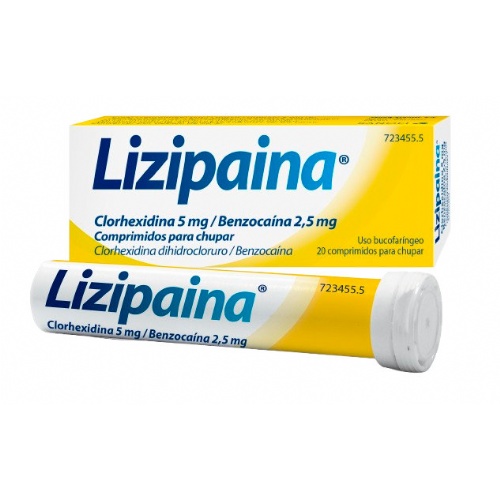 LIZIPAINA CLORHEXIDINA 5 MG/BENZOCAINA 2,5 MG COMPRIMIDOS PARA CHUPAR ,20 comprimidos