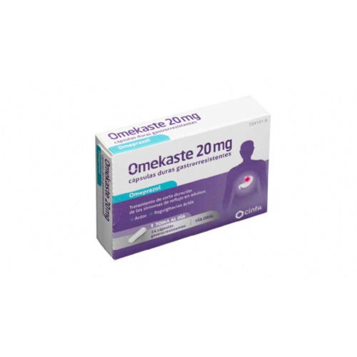OMEKASTE 20 MG CAPSULAS DURAS GASTRORRESISTENTES, 14 cápsulas (Blister PVC-PVDC/Al)
