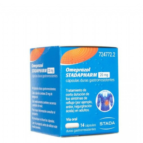 OMEPRAZOL STADAPHARM 20 MG CAPSULAS DURAS GASTRORRESISTENTES   14 cápsulas (Frasco)