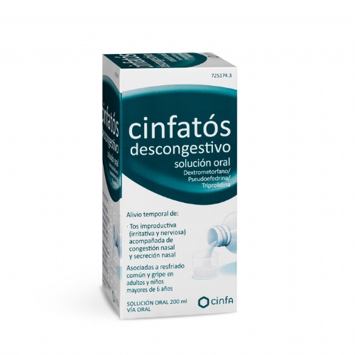 CINFATOS DESCONGESTIVO SOLUCION ORAL, 1 frasco de 200 ml (PET)