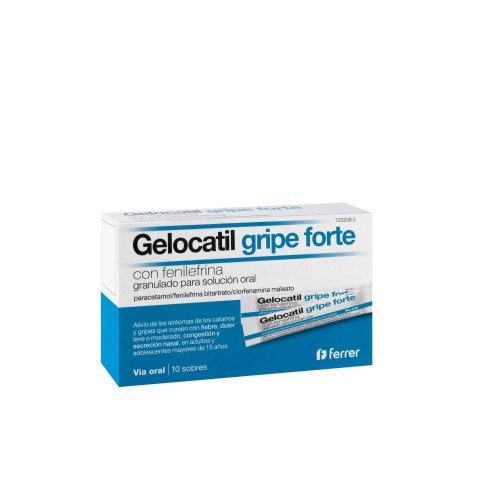 GELOCATIL GRIPE FORTE CON FENILEFRINA GRANULADO PARA SOLUCION ORAL 10 sobres