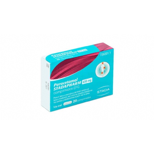 PARACETAMOL STADAPHARM 650 MG COMPRIMIDOS EFG 20 comprimidos