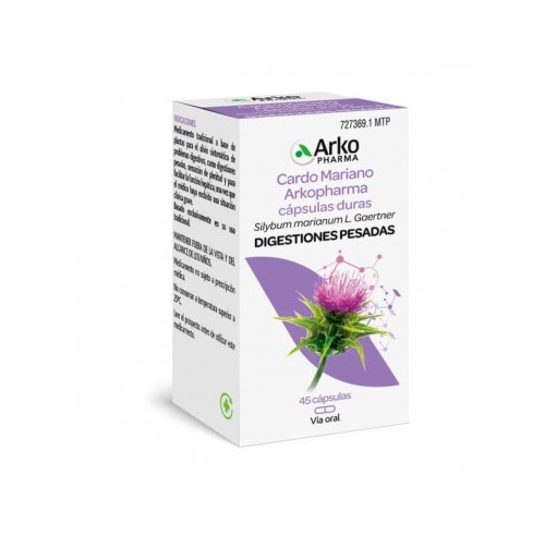 CARDO MARIANO ARKOPHARMA CAPSULAS DURAS, 45 cápsulas