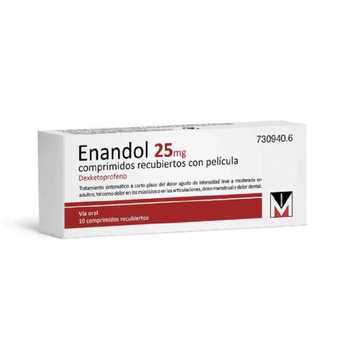 ENANDOL 25 mg COMPRIMIDOS RECUBIERTOS CON PELICULA, 10 comprimidos