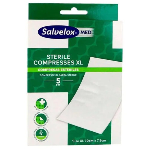 Salvelox med sterile compresses (5 apositos talla xl 10 cm x 7,5 cm)