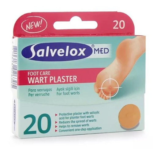 Salvelox Med Wart Plaster Verrugas Apósito Adhesivo con ác. salicilico (20 ud)