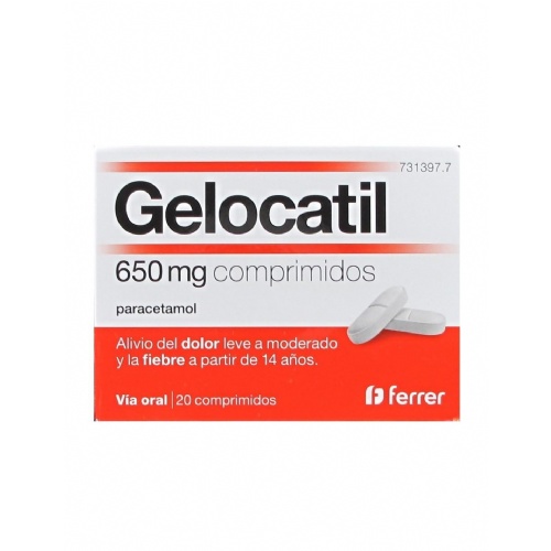 GELOCATIL 650 mg COMPRIMIDOS, 20 comprimidos