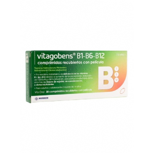 VITAGOBENS B1 B6 B12 COMPRIMIDOS RECUBIERTOS CON PELICULA, 30 comprimidos
