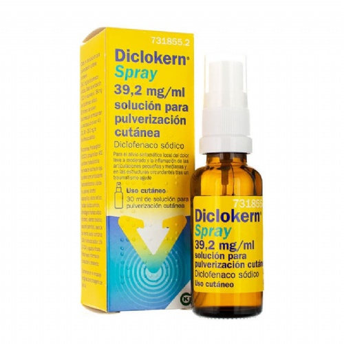DICLOKERN SPRAY 39,2 MG/ML SOLUCION PARA PULVERIZACION CUTANEA, 1 frasco de 30 ml (150 pulverizacion
