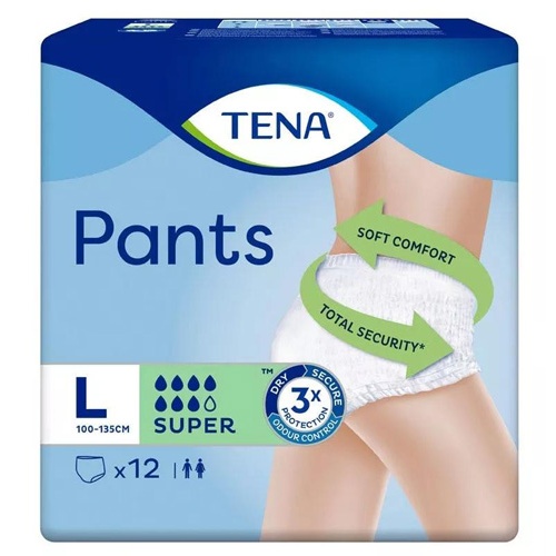 Tena Pants Super Ropa interior absorbente unisex - Talla L (12 ud)