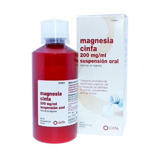 MAGNESIA CINFA 200 mg/ ml SUSPENSION ORAL, 1 frasco de 260 ml