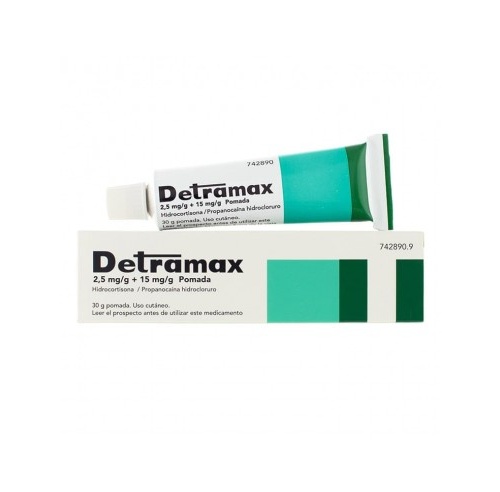 DETRAMAX 2,5 mg/g + 15 mg/g POMADA , 1 tubo de 30 g
