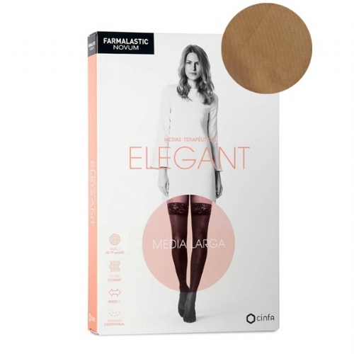 Media larga (a-f) compresion ligera - farmalastic novum elegant (canela talla 2)