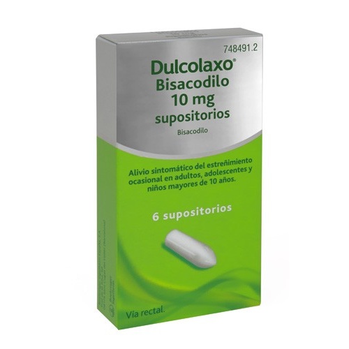DULCOLAX BISACODILO 10 MG SUPOSITORIOS, 6 supositorios