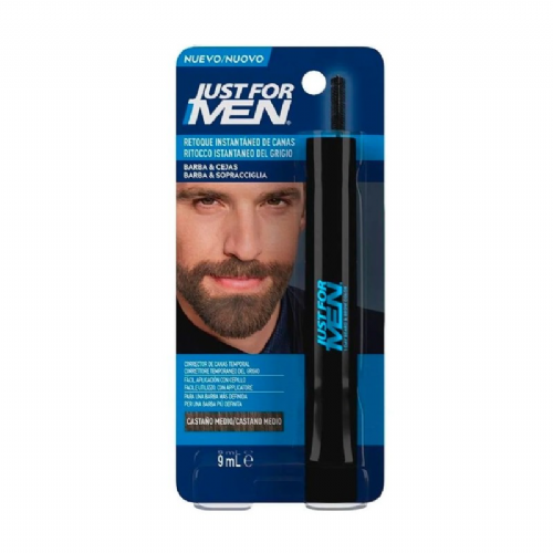 Just for men retoque instantaneo de canas  1 envase 9 g color castaño medio