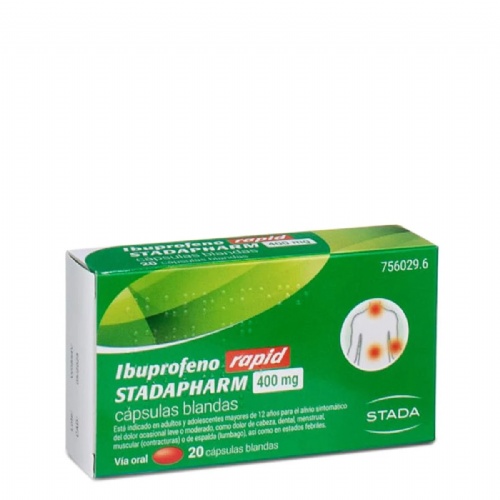 IBUPROFENO RAPID STADAPHARM 400 MG CAPSULAS BLANDAS, 20 cápsulas