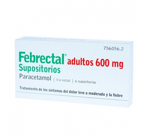 FEBRECTAL ADULTOS 600 MG SUPOSITORIOS , 6 supositorios