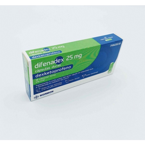 DIFENADEX 25 MG CAPSULAS DURAS , 10 cápsulas (Al/PVC/Aclar/PCTFE)