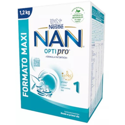 Nan optipro 1 leche lactantes  2 envases 600 g pack ahorro