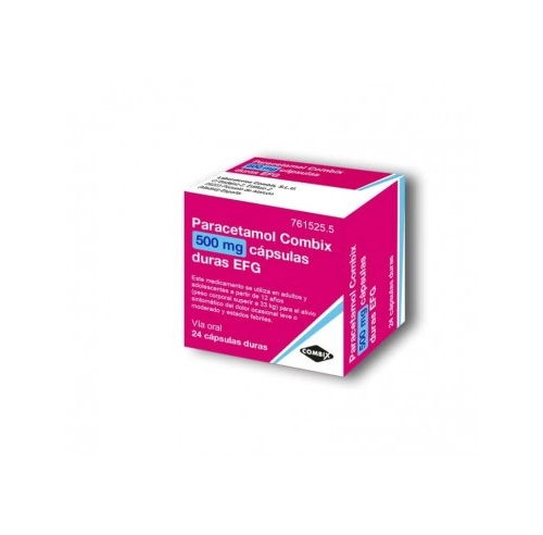 PARACETAMOL COMBIX 500 MG CAPSULAS DURAS EFG, 24 cápsulas