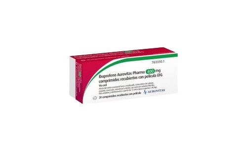 IBUPROFENO AUROVITAS PHARMA 400 MG COMPRIMIDOS RECUBIERTOS CON PELICULA EFG, 20 comprimidos