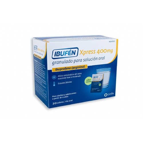IBUFÉN XPRESS 400 MG GRANULADO PARA SOLUCIÓN ORAL, 20 sobres