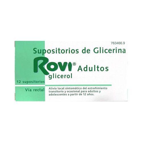 SUPOSITORIOS DE GLICERINA ROVI ADULTOS, 12 supositorios