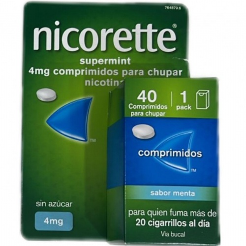 NICORETTE SUPERMINT 4 mg COMPRIMIDOS PARA CHUPAR EFG, 40 comprimidos (1x40)