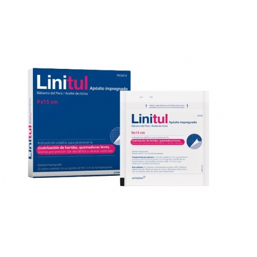 LINITUL APOSITO IMPREGNADO, 20 apósitos de 9 x 15 cm