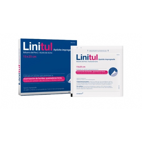 LINITUL APOSITO IMPREGNADO, 20 apósitos de 15 x 25 cm
