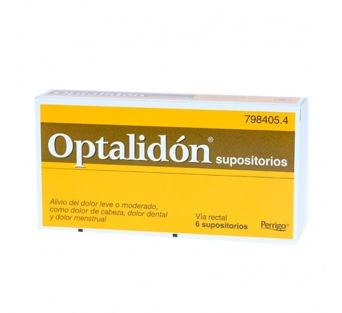 OPTALIDON 500 MG/75MG SUPOSITORIOS  , 6 supositorios