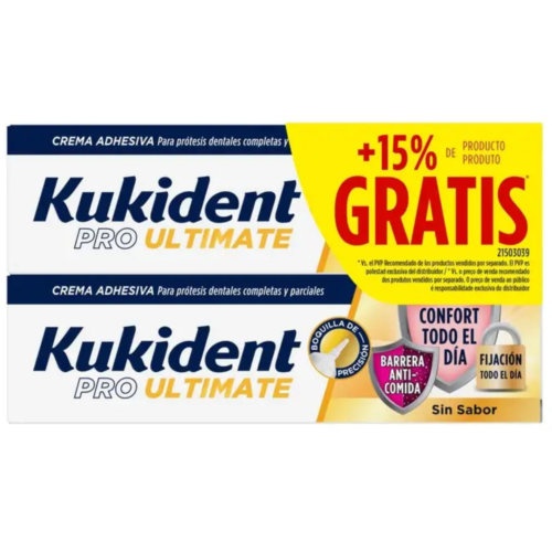 Kukident fijacion todo el dia  2 tubos 47 g sin sabor