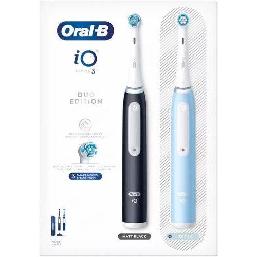 Cepillo dental electrico oral-b io3 duo matt ice 2 unidades color azul y negro